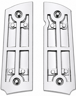 Limited Edition 1911 Metal Grips – “Say Hello” Nickel Series w/ Ambi Cut & Screws