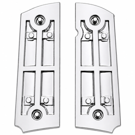 Limited Edition 1911 Metal Grips – “Say Hello” Nickel Series w/ Ambi Cut & Screws