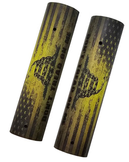 AR-15 / M4 Picatinny Rail Covers – “Don’t Tread On Me” Gadsden Flag Design, Aluminum 6" Panels (Set of 2)