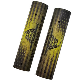 AR-15 / M4 Picatinny Rail Covers – “Don’t Tread On Me” Gadsden Flag Design, Aluminum 6" Panels (Set of 2)