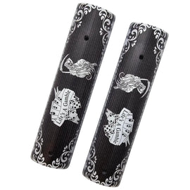 AR-15 / M4 Picatinny Rail Covers – “Life’s a Gamble” Grim Reaper Design, Aluminum 6" Panels (Set of 2)