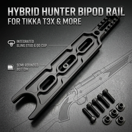 Tikka T3x Arca Picatinny Hybrid Hunter Bipod Rail - Aluminum Anodized Black