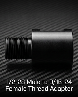 1/2-28 Male to 9/16-24 Female Thread Adapter – CNC Machined Steel – Black Finish