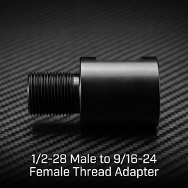 1/2-28 Male to 9/16-24 Female Thread Adapter – CNC Machined Steel – Black Finish