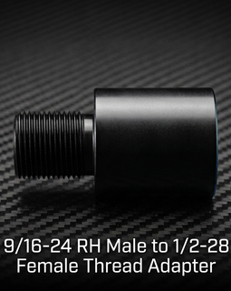 9/16-24 RH Male to 1/2-28 Female Thread Adapter – CNC Machined Steel – Black Finish