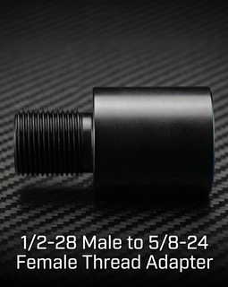 1/2-28 Male to 5/8-24 Female Thread Adapter – CNC Machined Steel – Black Finish