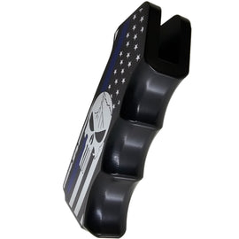 AR-15/M4 Aluminum Pistol Grip – Thin Blue Line Skull American Flag Design