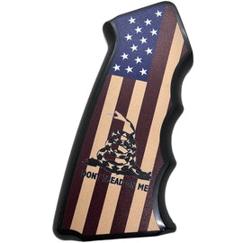 AR-15/M4 Aluminum Pistol Grip – “Don’t Tread On Me” American Flag Design