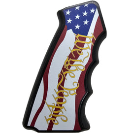 AR-15/M4 Aluminum Pistol Grip – Patriotic “We the People” American Flag Design