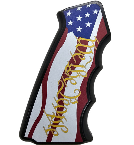 AR-15/M4 Aluminum Pistol Grip – Patriotic “We the People” American Flag Design