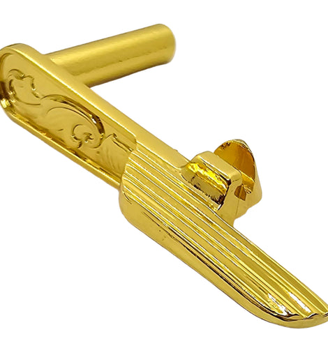 1911 Extended Slide Stop – Engraved Steel, Polished Gold Plated, Fits Full-Size & Compact