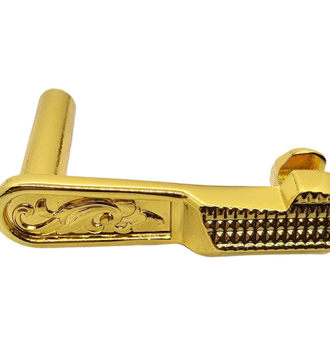 1911 Slide Stop – Engraved Steel, Polished Gold Plated, Fits Full-Size & Compact