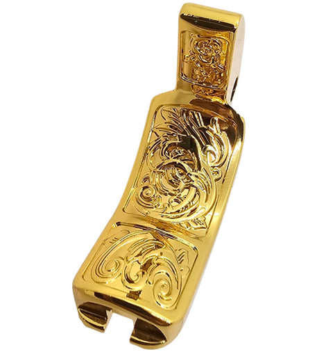 1911 Full-Size Grip Safety – Engraved Steel, Polished Gold Plated