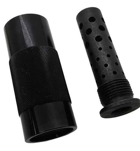 1/2x28 Muzzle Brake Compensator with Sound Sleeve – CNC Machined for 9mm Barrels