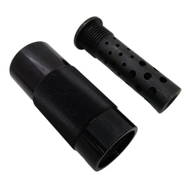 1/2x28 Muzzle Brake Compensator with Sound Sleeve – CNC Machined for 9mm Barrels