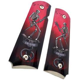 1911 Full Size Metal Grips – Death Tarot Skeleton Design – Ambi Cut