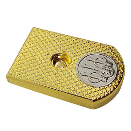 Magazine Floor Plate Base Pad – Steel, Polished Gold with Nickel Accent, Fits 92/96 Series
