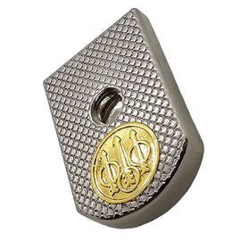 Magazine Floor Plate Base Pad – Steel, Polished Nickel with Gold Accent, Fits 92/96 Series