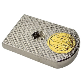Magazine Floor Plate Base Pad – Steel, Polished Nickel with Gold Accent, Fits 92/96 Series