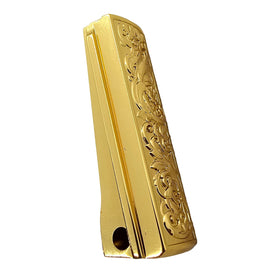 1911 Full-Size Mainspring Housing – Engraved Steel, Polished Gold Plated