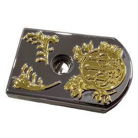 Magazine Floor Plate Base Pad – Steel, Polished Scroll Nickel with Gold Accent, Fits 92/96 Series
