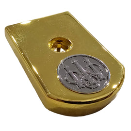 Magazine Floor Plate Base Pad Polished – Steel, Gold with Nickel Accent, Fits 92/96 Series
