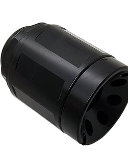 Linear CNC Threaded Muzzle Brake / Compensator – 1/2x28 Thread, Steel, Black, 1.8" Length