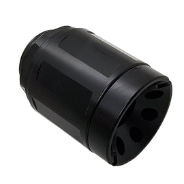 Linear CNC Threaded Muzzle Brake / Compensator – 1/2x28 Thread, Steel, Black, 1.8" Length