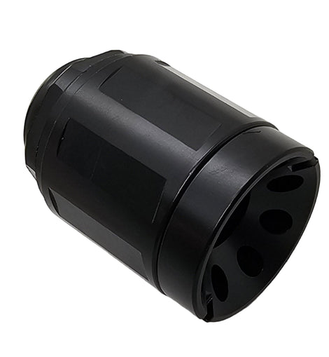 Linear CNC Threaded Muzzle Brake / Compensator – 1/2x28 Thread, Steel, Black, 1.8
