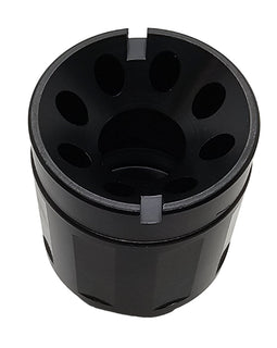 Linear CNC Threaded Muzzle Brake / Compensator – 1/2x28 Thread, Steel, Black, 1.8" Length