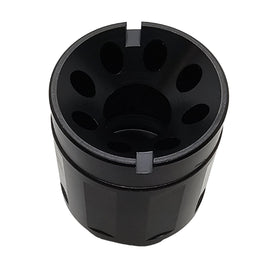 Linear CNC Threaded Muzzle Brake / Compensator – 1/2x28 Thread, Steel, Black, 1.8" Length