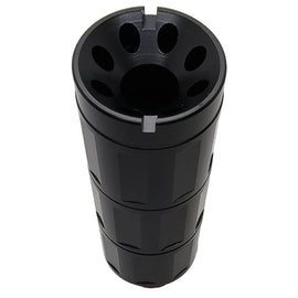 Linear CNC Threaded Muzzle Brake / Compensator – 1/2x28 Thread, Steel, Black, 3.8" Length