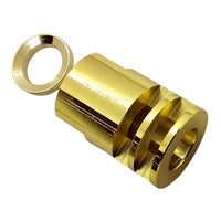Muzzle Brake with Crush Washer – 1/2x28 Thread, 9MM/5.56, Steel, Gold – 1.25" Long