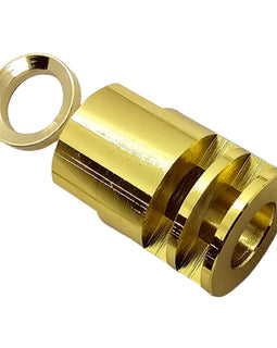 Muzzle Brake with Crush Washer – 1/2x28 Thread, 9MM/5.56, Steel, Gold – 1.25" Long