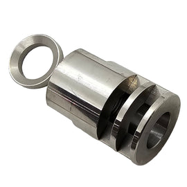 Muzzle Brake with Crush Washer – 1/2x28 Thread, 9MM/5.56, Steel, Chrome – 1.25" Long
