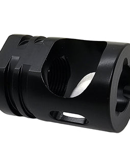 Muzzle Brake – 1/2x28 Thread, 9MM/5.56, Steel, Black – 1.25" Long