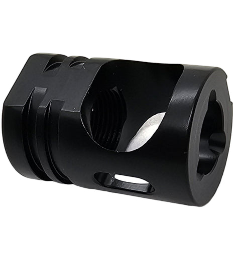 Muzzle Brake – 1/2x28 Thread, 9MM/5.56, Steel, Black – 1.25