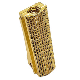 1911 Full-Size Mainspring Housing – Checkered Steel, Polished Gold Plated