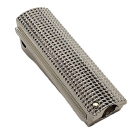 1911 Full-Size Mainspring Housing – Checkered Steel, Polished Nickel Plated