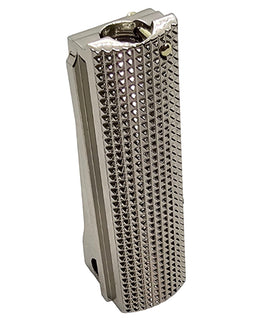 1911 Full-Size Mainspring Housing – Checkered Steel, Polished Nickel Plated