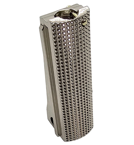 1911 Full-Size Mainspring Housing – Checkered Steel, Polished Nickel Plated