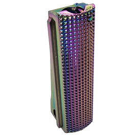 1911 Full-Size Mainspring Housing – Checkered Steel, Polished Titanium Plated
