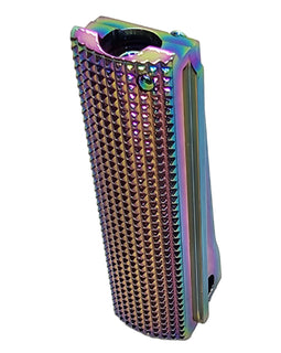 1911 Full-Size Mainspring Housing – Checkered Steel, Polished Titanium Plated
