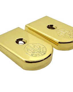 2 X Magazine Floor Plate Base Pad Polished – Steel, Gold, Fits 92/96 Series