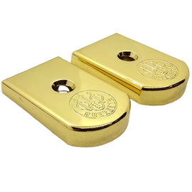 2 X Magazine Floor Plate Base Pad Polished – Steel, Gold, Fits 92/96 Series