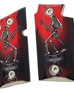 Sig Sauer P938 Metal Grips – Death Tarot Card Skeleton Design – Polished Finish with Screws