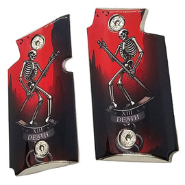 Sig Sauer P938 Metal Grips – Death Tarot Card Skeleton Design – Polished Finish with Screws