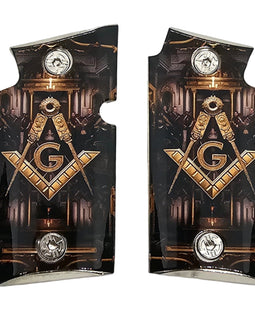 Sig Sauer P938 Full Metal Nickel-Plated Grips with Screws – Masonic Design