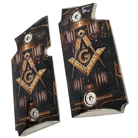 Sig Sauer P938 Full Metal Nickel-Plated Grips with Screws – Masonic Design