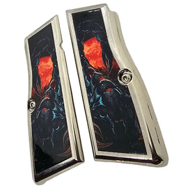 Browning Hi-Power Full Metal Nickel-Plated Grips with Screws – Scorpion Design